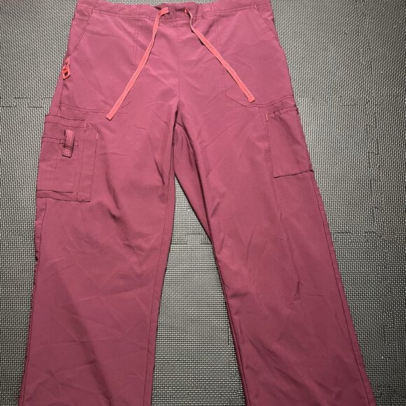 Large Top/Bottom Carhartt Womens Maroon Scrub Set - Picture 1 of 8